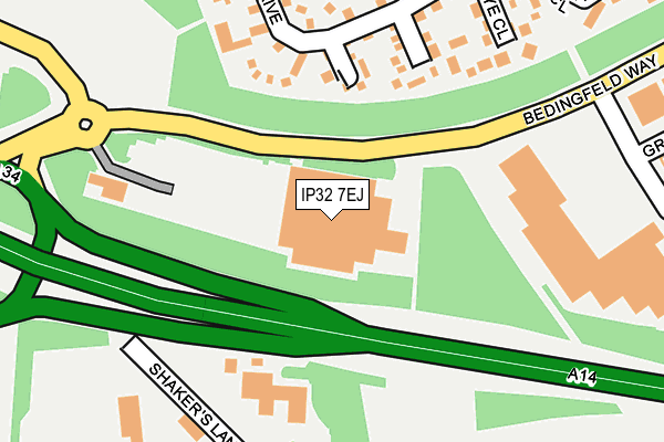 IP32 7EJ map - OS OpenMap – Local (Ordnance Survey)