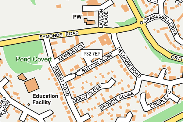 IP32 7EP map - OS OpenMap – Local (Ordnance Survey)