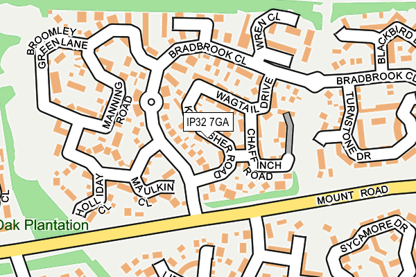 IP32 7GA map - OS OpenMap – Local (Ordnance Survey)