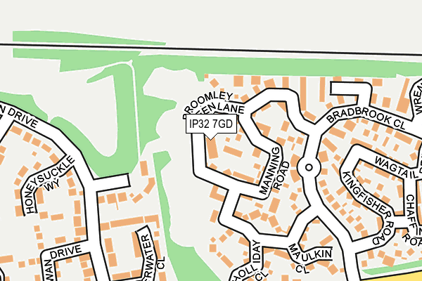 IP32 7GD map - OS OpenMap – Local (Ordnance Survey)