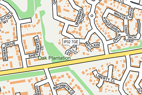 IP32 7GE map - OS OpenMap – Local (Ordnance Survey)