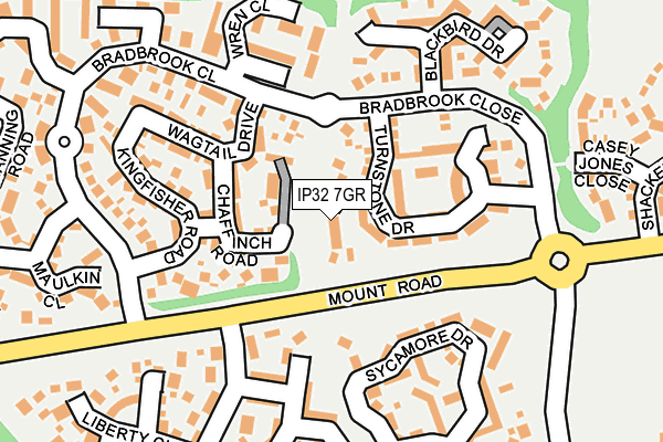 IP32 7GR map - OS OpenMap – Local (Ordnance Survey)