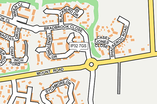 IP32 7GS map - OS OpenMap – Local (Ordnance Survey)