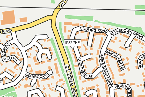 IP32 7HE map - OS OpenMap – Local (Ordnance Survey)