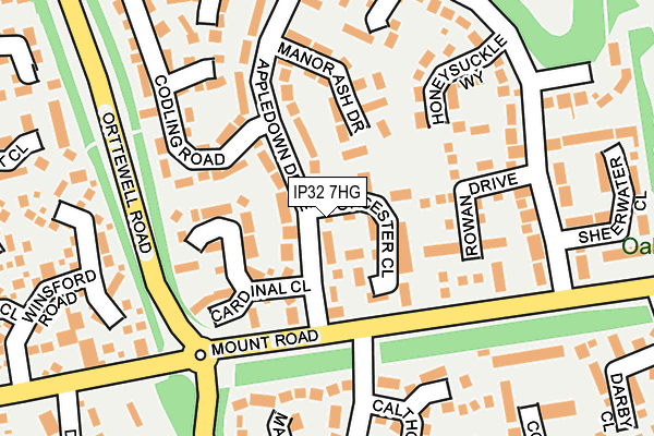IP32 7HG map - OS OpenMap – Local (Ordnance Survey)