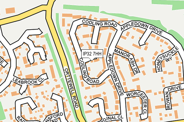 IP32 7HH map - OS OpenMap – Local (Ordnance Survey)
