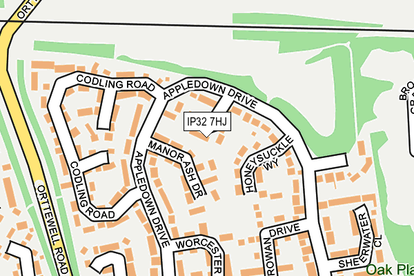 IP32 7HJ map - OS OpenMap – Local (Ordnance Survey)