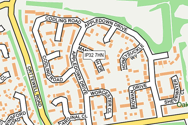 IP32 7HN map - OS OpenMap – Local (Ordnance Survey)