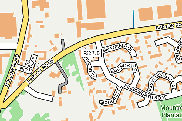 IP32 7JD map - OS OpenMap – Local (Ordnance Survey)