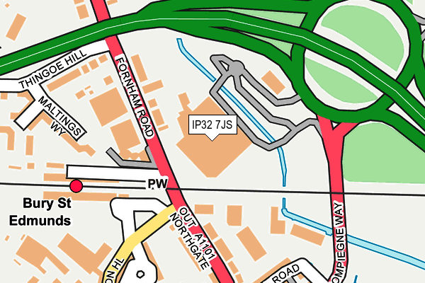 IP32 7JS map - OS OpenMap – Local (Ordnance Survey)