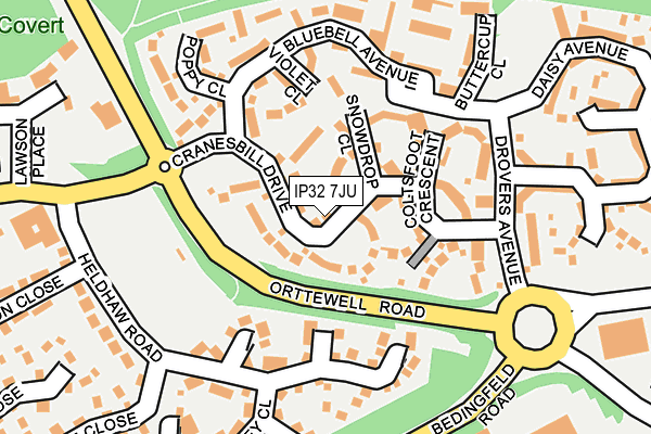 IP32 7JU map - OS OpenMap – Local (Ordnance Survey)