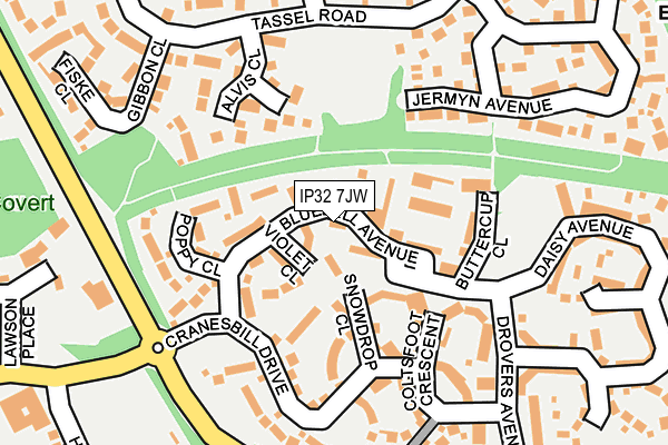 IP32 7JW map - OS OpenMap – Local (Ordnance Survey)