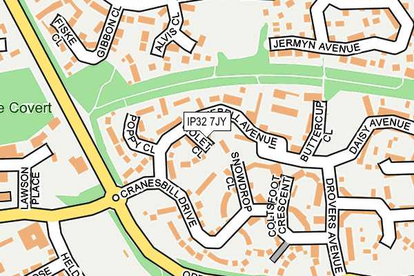 IP32 7JY map - OS OpenMap – Local (Ordnance Survey)
