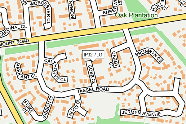 IP32 7LG map - OS OpenMap – Local (Ordnance Survey)
