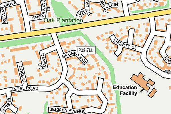 IP32 7LL map - OS OpenMap – Local (Ordnance Survey)