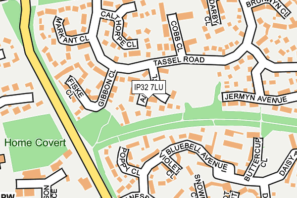 IP32 7LU map - OS OpenMap – Local (Ordnance Survey)