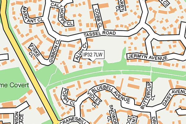 IP32 7LW map - OS OpenMap – Local (Ordnance Survey)