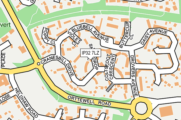 IP32 7LZ map - OS OpenMap – Local (Ordnance Survey)