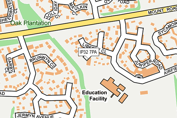 IP32 7PA map - OS OpenMap – Local (Ordnance Survey)