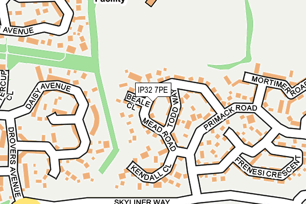 IP32 7PE map - OS OpenMap – Local (Ordnance Survey)