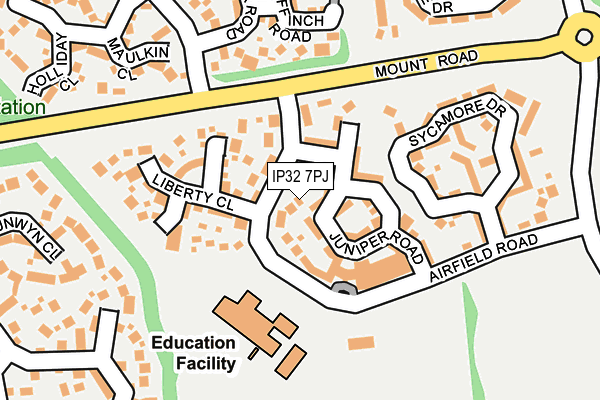 IP32 7PJ map - OS OpenMap – Local (Ordnance Survey)