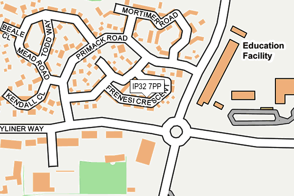 IP32 7PP map - OS OpenMap – Local (Ordnance Survey)