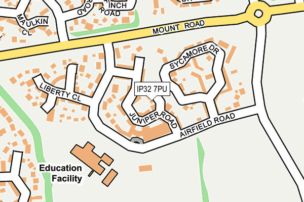 IP32 7PU map - OS OpenMap – Local (Ordnance Survey)