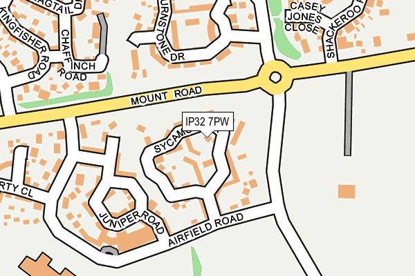 IP32 7PW map - OS OpenMap – Local (Ordnance Survey)