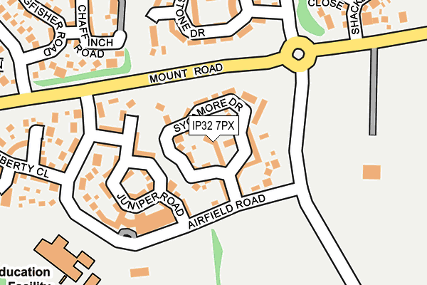 IP32 7PX map - OS OpenMap – Local (Ordnance Survey)