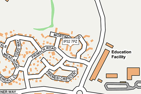 IP32 7PZ map - OS OpenMap – Local (Ordnance Survey)