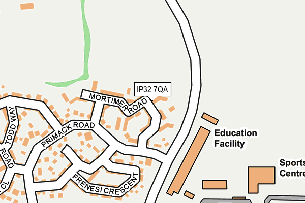 IP32 7QA map - OS OpenMap – Local (Ordnance Survey)