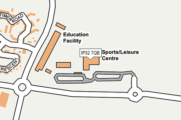 IP32 7QB map - OS OpenMap – Local (Ordnance Survey)
