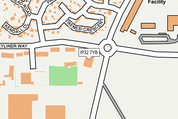 IP32 7YB map - OS OpenMap – Local (Ordnance Survey)