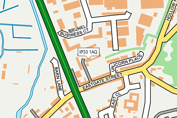 IP33 1AQ map - OS OpenMap – Local (Ordnance Survey)