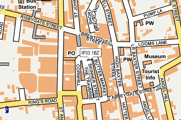 IP33 1BZ map - OS OpenMap – Local (Ordnance Survey)
