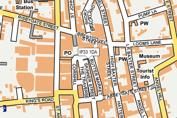 IP33 1DA map - OS OpenMap – Local (Ordnance Survey)