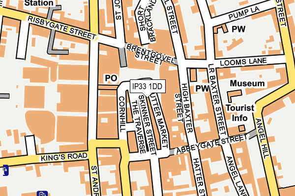 IP33 1DD map - OS OpenMap – Local (Ordnance Survey)