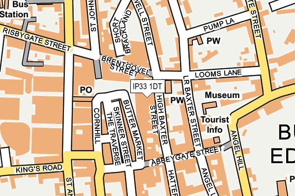 IP33 1DT map - OS OpenMap – Local (Ordnance Survey)
