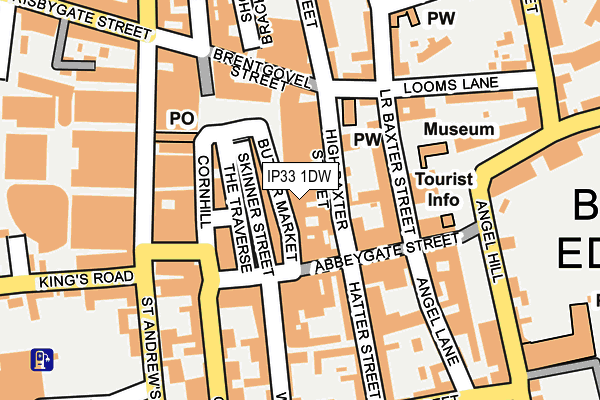 IP33 1DW map - OS OpenMap – Local (Ordnance Survey)