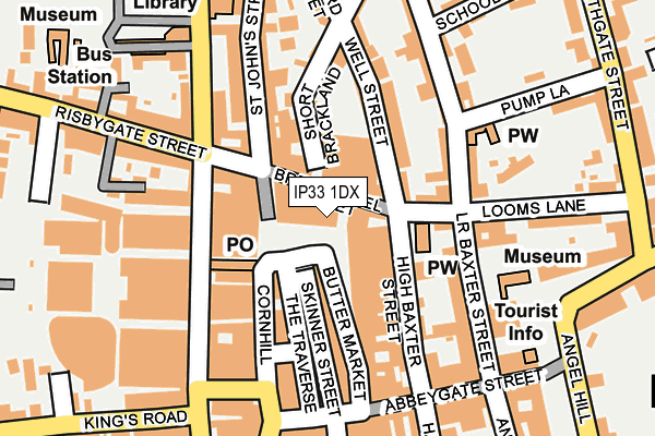 IP33 1DX map - OS OpenMap – Local (Ordnance Survey)