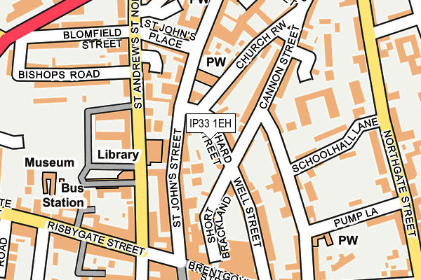 IP33 1EH map - OS OpenMap – Local (Ordnance Survey)