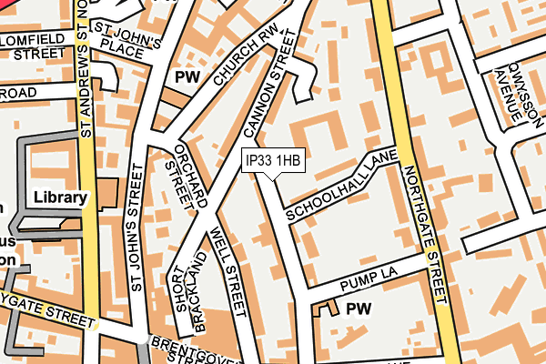 IP33 1HB map - OS OpenMap – Local (Ordnance Survey)