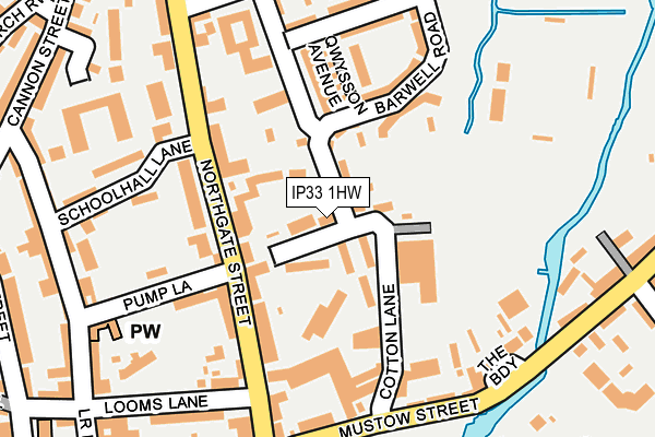 IP33 1HW map - OS OpenMap – Local (Ordnance Survey)