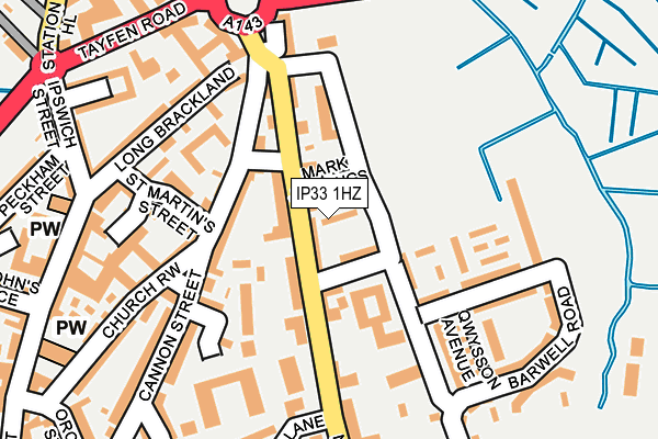 IP33 1HZ map - OS OpenMap – Local (Ordnance Survey)