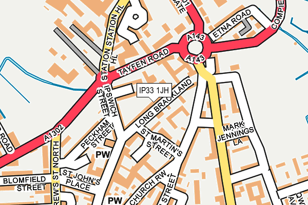IP33 1JH map - OS OpenMap – Local (Ordnance Survey)