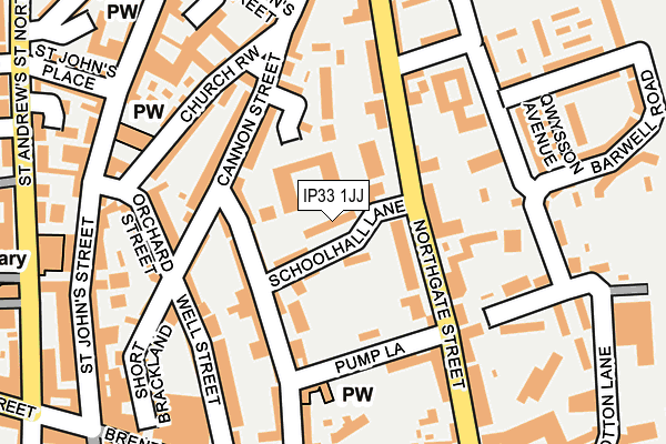 IP33 1JJ map - OS OpenMap – Local (Ordnance Survey)