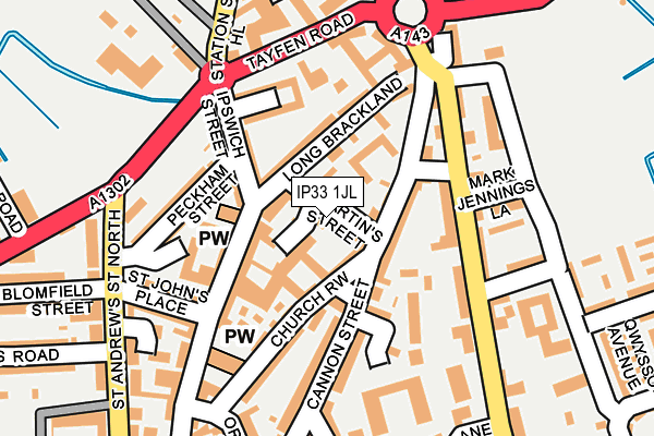 IP33 1JL map - OS OpenMap – Local (Ordnance Survey)