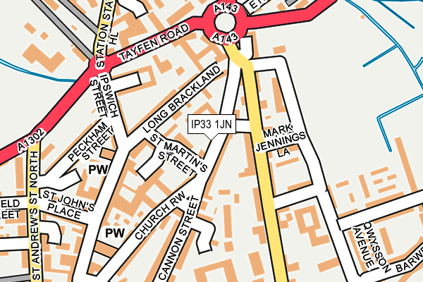 IP33 1JN map - OS OpenMap – Local (Ordnance Survey)