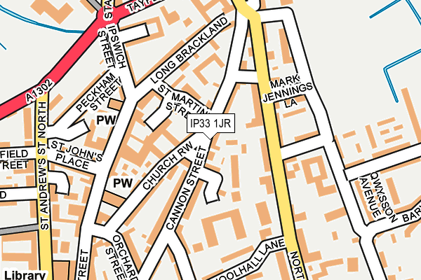 IP33 1JR map - OS OpenMap – Local (Ordnance Survey)