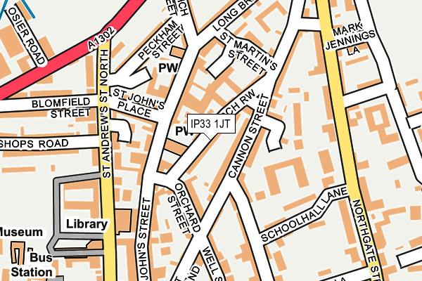 IP33 1JT map - OS OpenMap – Local (Ordnance Survey)